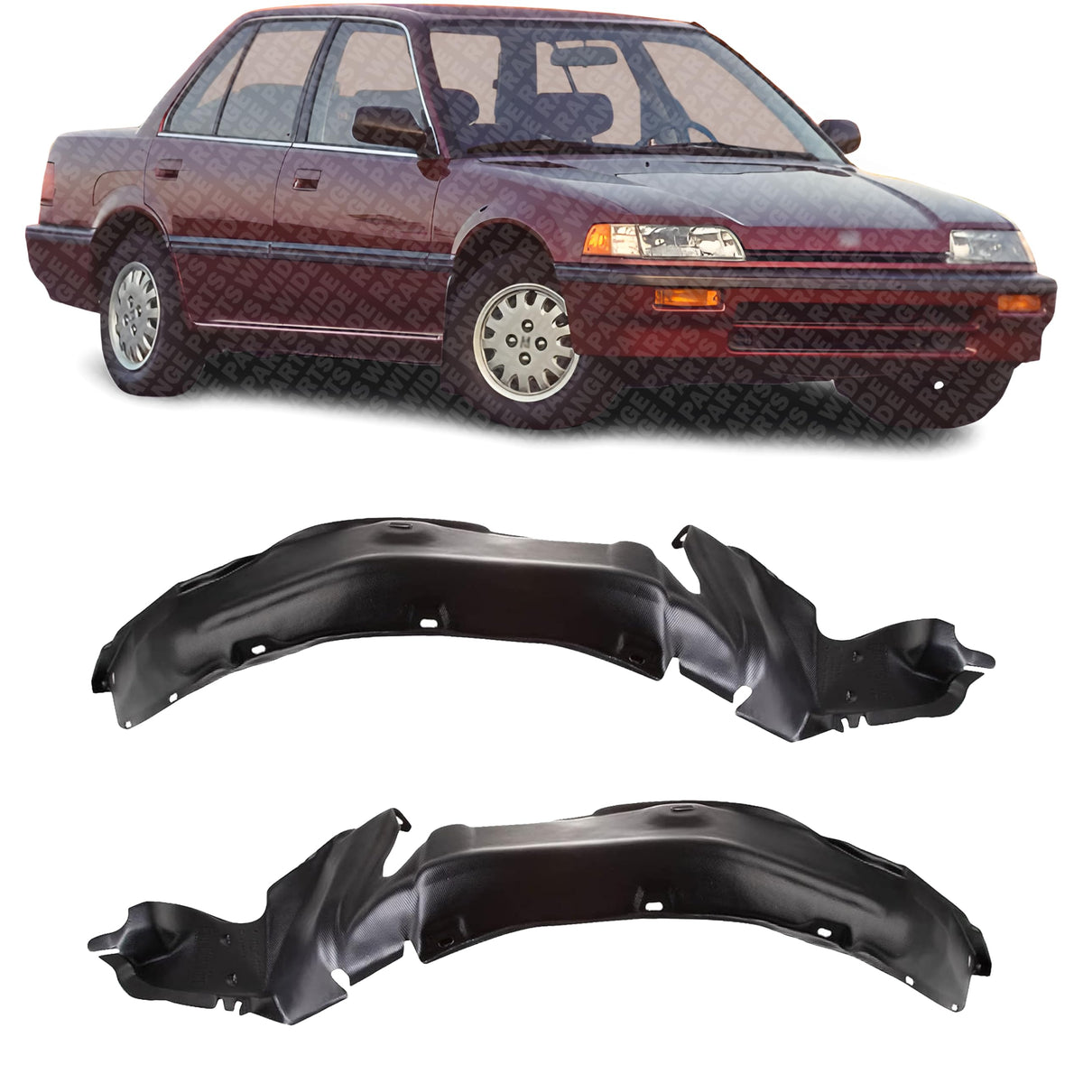 Set of 2 Front Fender Liner Right Passenger & Left Driver Side for 1988-1991 Honda Civic