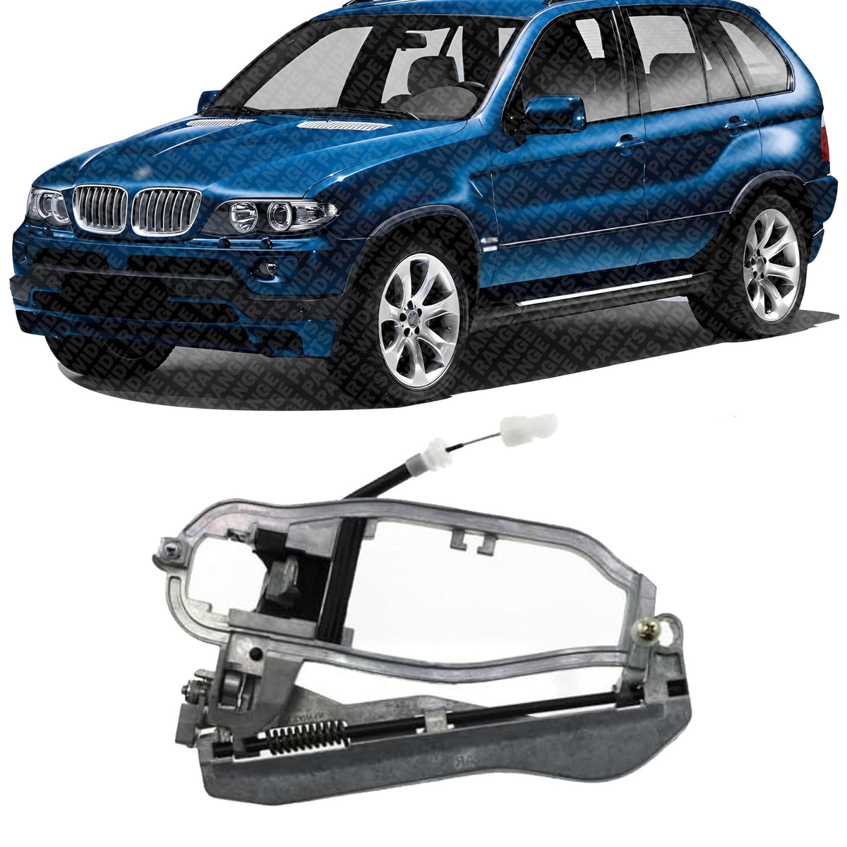 Front Exterior Door Handel Left Driver Side, without Key Hole for 2000-2006 BMW X5