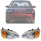 Set of 2 Front Head Light Lens and Housing Right Passenger & Left Driver Side for 2001-2003 Honda Civic