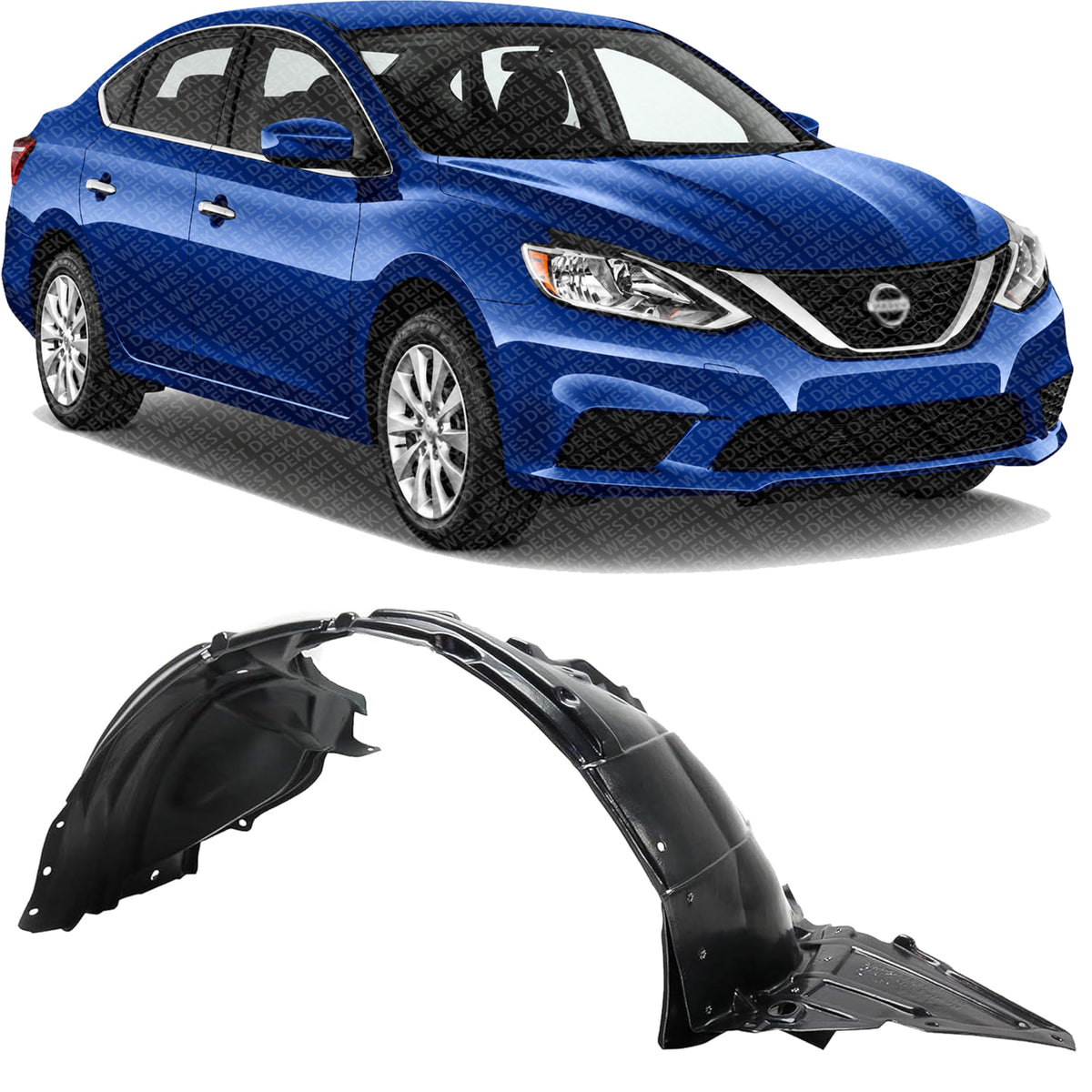 Front Fender Liner Right Passenger Side for 2017-2019 Nissan Sentra