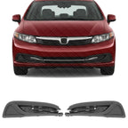 Set of 2 Front Fog Light Cover Textured Plastic Left Driver & Right Passenger Side for 2013-2015 Honda Civic