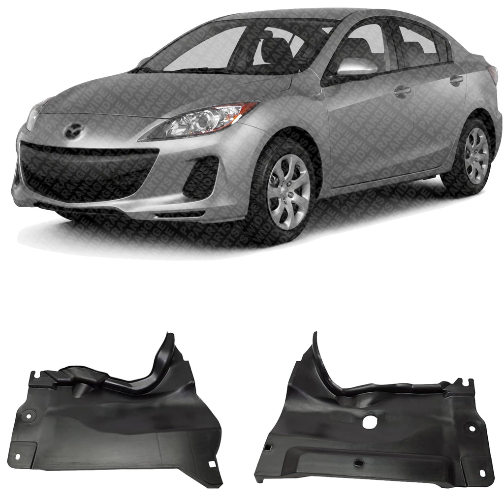 Set of 2 Front Engine Splash Shield Under Covers Right Passenger & Left Driver Side for 2010-2013 Mazda 3 & 2012-2017 5