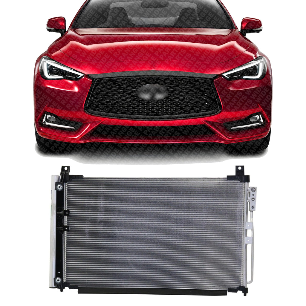 Front A/C Condenser Aluminum Core for 2016-2021 Infiniti Q50 & 2017-2021 Q60