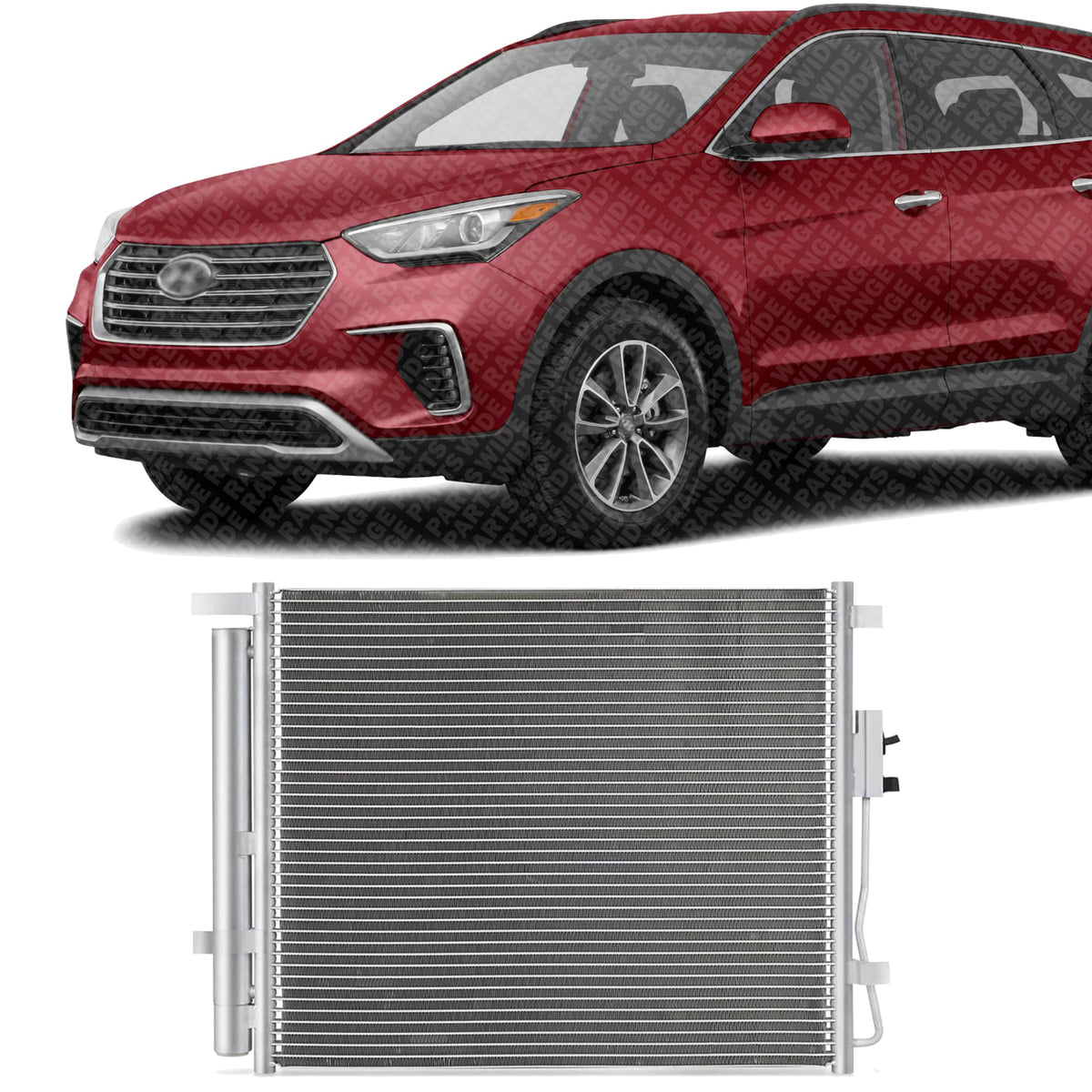 Front A/C Condenser Aluminum Core for 2013-2018 Hyundai Santa Fe Sport