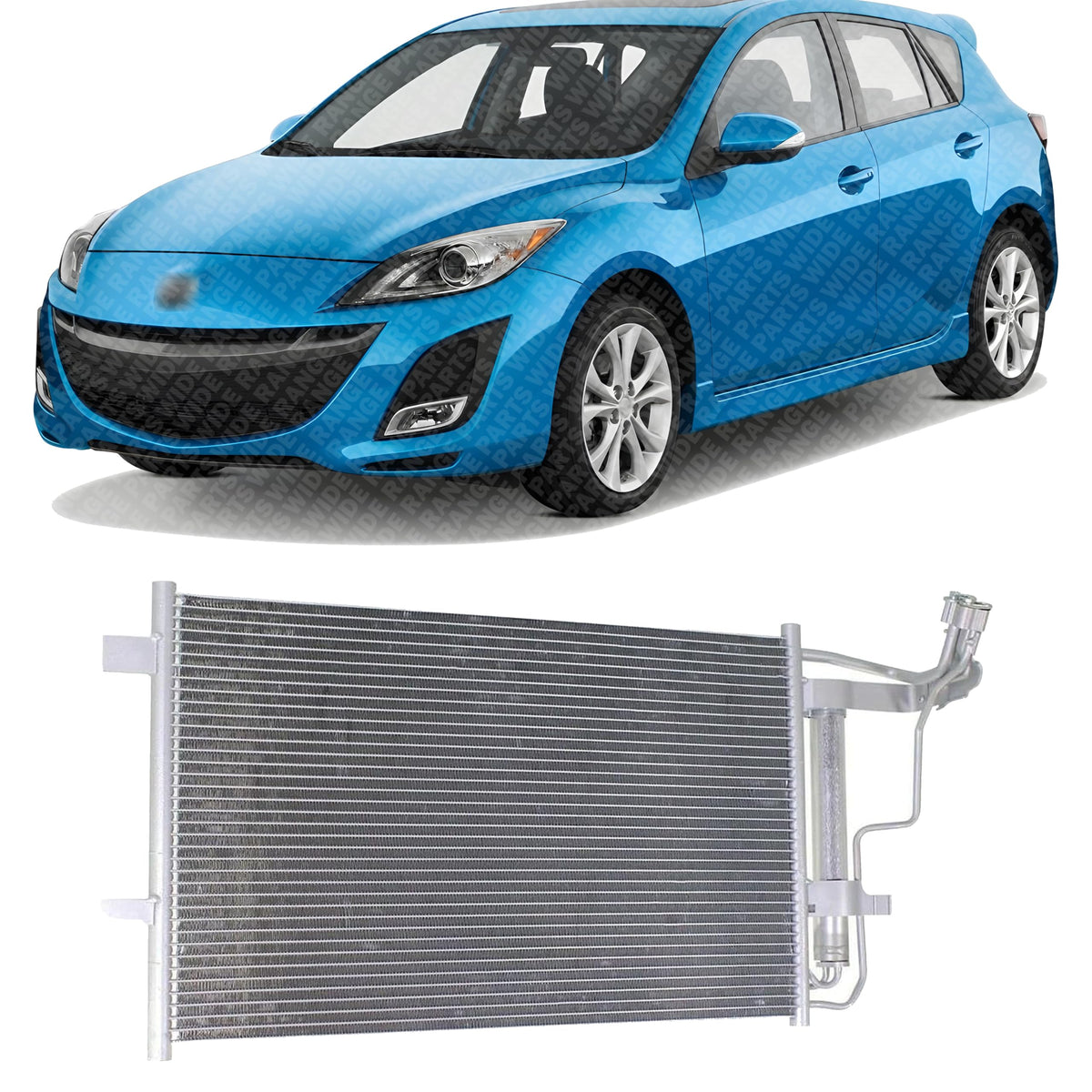 Front A/C Condenser Aluminum Core for 2010-2013 Mazda 3