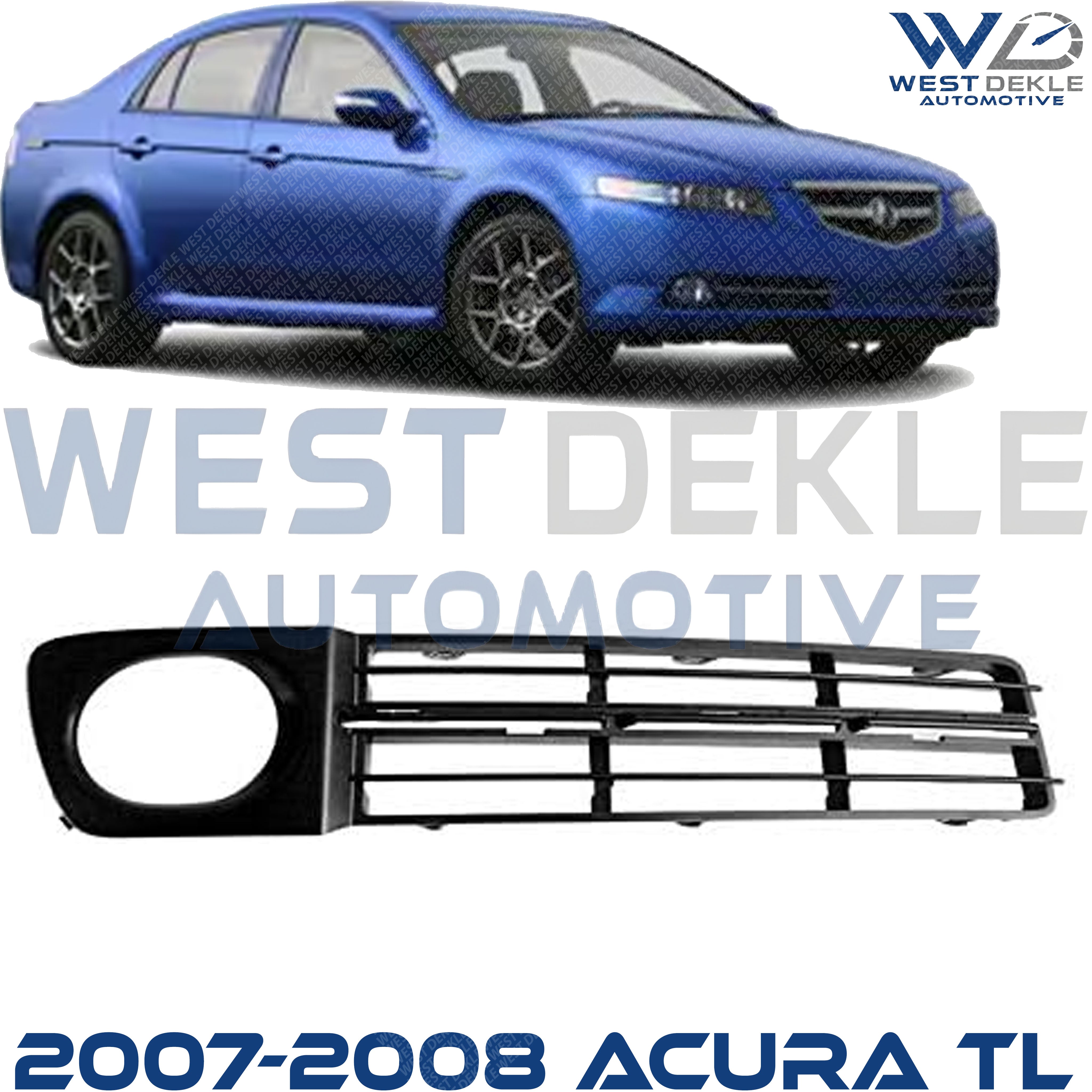 Front, Passenger Side Fog Light Trim, Primed, For Models with Fog Light Holes, Base Model For 2007-2008 Acura TL