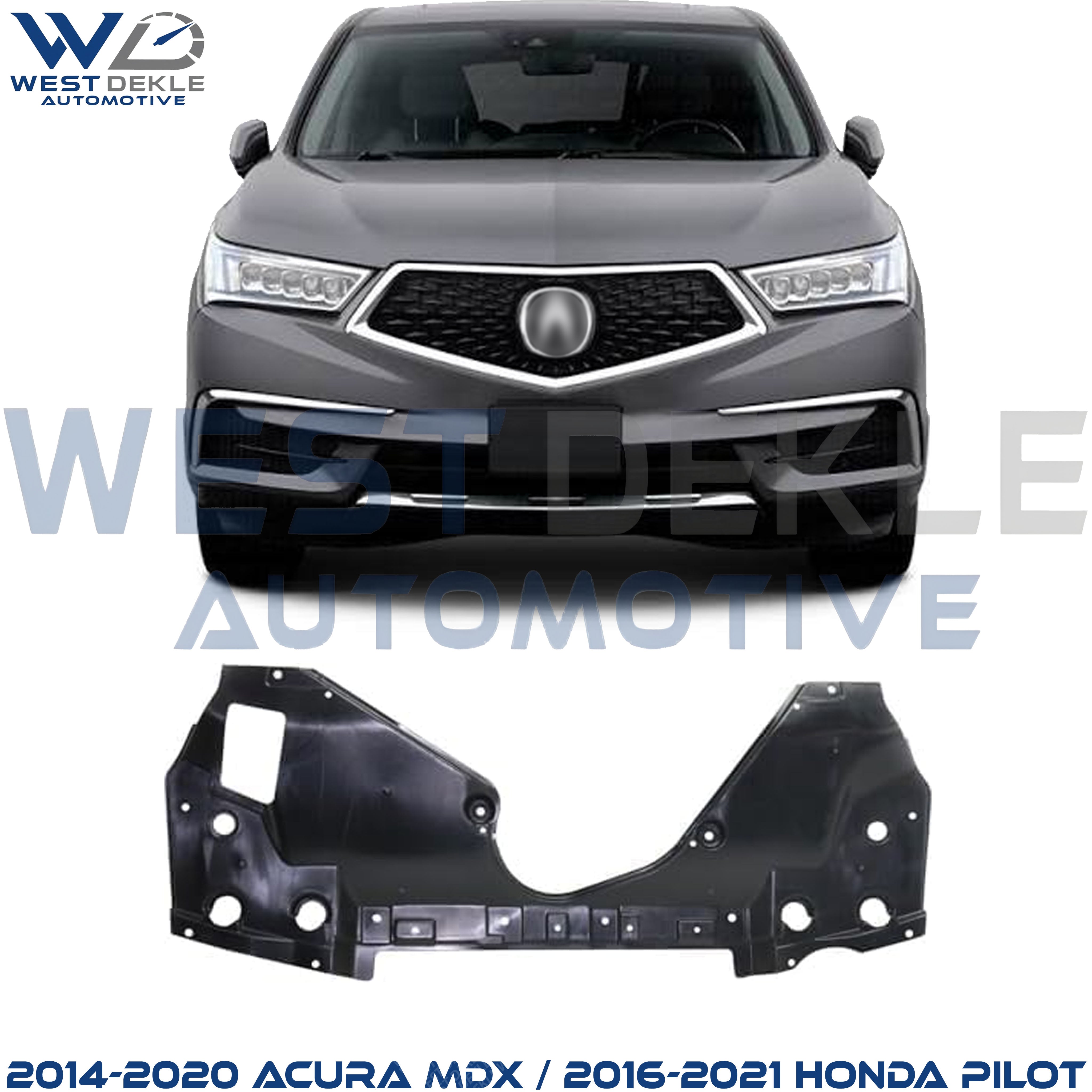 Front Engine Splash Shield, Engine Under Cover For 2014-2020 Acura MDX / 2016-2021 Honda Pilot / 2017-2022 Ridgeline