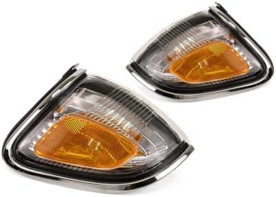 Driver and Passenger Side Corner Lights, With Bulb, With Chrome Trim For 2001-2004 Toyota Tacoma