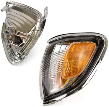 Driver and Passenger Side Corner Lights, With Bulb, With Chrome Trim For 2001-2004 Toyota Tacoma