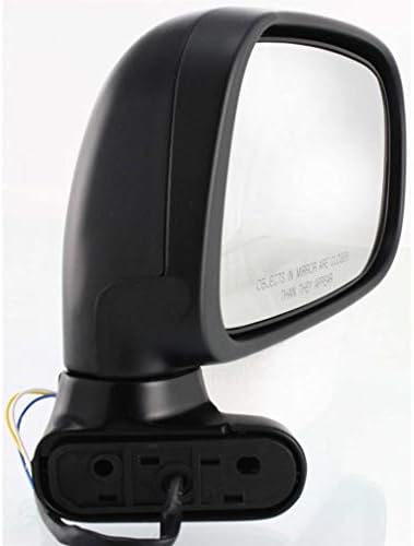 Passenger Side Mirror, Power Adjust, Manual Folding, Non-Heated, Textured Black, No Signal Light, No Memory, No Puddle Light, No Auto-Dimming, No Blind Spot Feature For 1991-1997 Toyota Previa
