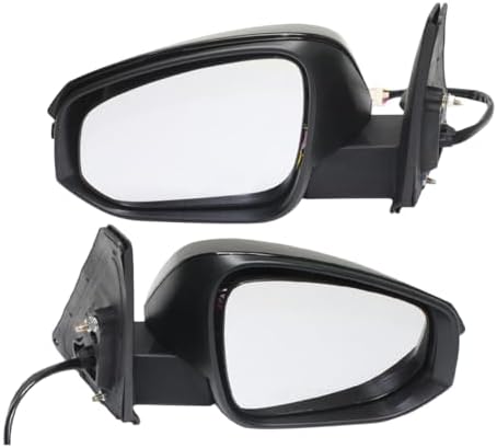 Driver and Passenger Side Mirrors, Power Adjust, Manual Folding, Heated, Paintable, In-housing Signal Light, No Memory, With Puddle Light, No Auto-Dimming, No Blind Spot Feature For 2014-2018 Toyota 4Runner