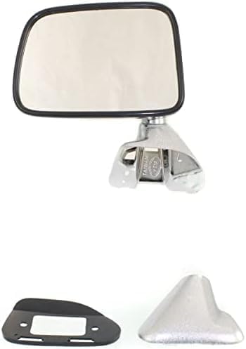 Driver and Passenger Side Mirrors, Manual Adjust, Manual Folding, Non-Heated, Chrome, No Signal Light, No Memory, No Puddle Light, No Auto-Dimming, No Blind Spot Feature For 1987-1988 Toyota Pickup / 1987-1989 4Runner