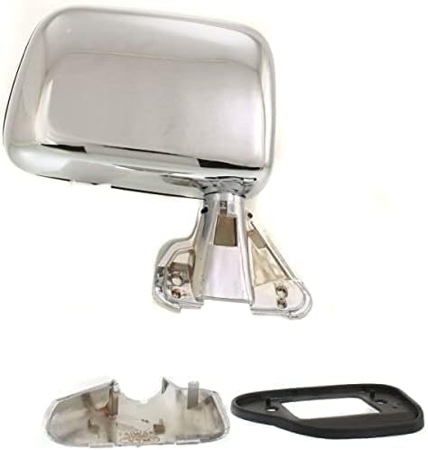 Driver and Passenger Side Mirrors, Manual Adjust, Manual Folding, Non-Heated, Chrome, No Signal Light, No Memory, No Puddle Light, No Auto-Dimming, No Blind Spot Feature For 1987-1988 Toyota Pickup / 1987-1989 4Runner