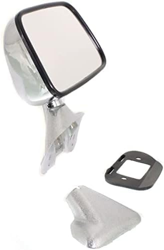 Driver and Passenger Side Mirrors, Manual Adjust, Manual Folding, Non-Heated, Chrome, No Signal Light, No Memory, No Puddle Light, No Auto-Dimming, No Blind Spot Feature For 1987-1988 Toyota Pickup / 1987-1989 4Runner