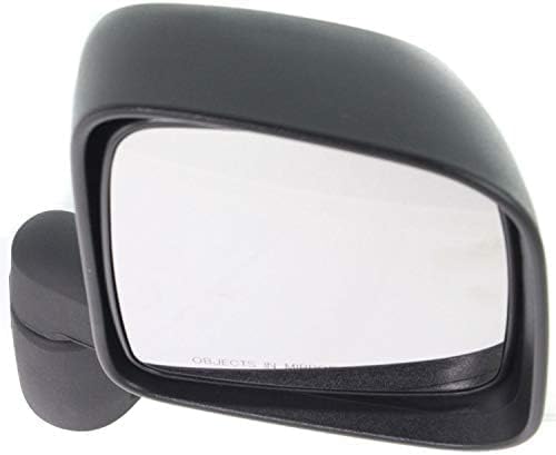 Passenger Side Mirror, Manual Folding, Non-Heated, Textured Black, No Signal Light, No Memory, No Puddle Light, No Auto-Dimming, No Blind Spot Feature For 2003-2006 Jeep Wrangler