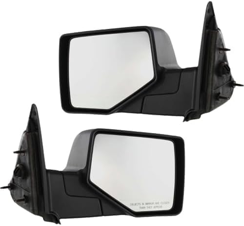 Driver and Passenger Side Mirrors, Manual Adjust, Manual Folding, Non-Heated, Textured Black, No Signal Light, No Memory, No Puddle Light, No Auto-Dimming For 2006-2011 Ford Ranger / 2006-2009 Mazda Pickup