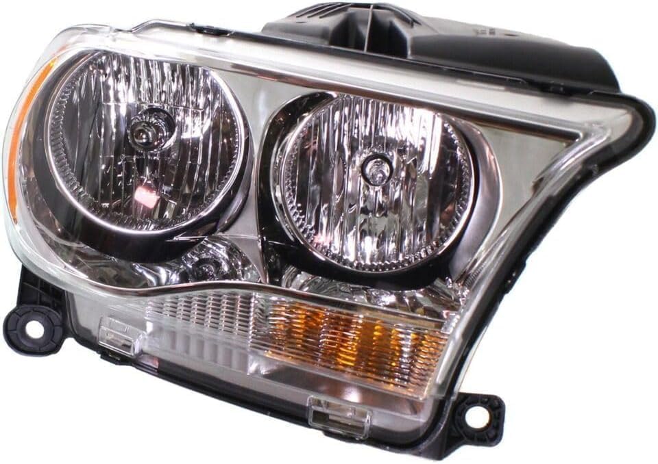 Driver and Passenger Side Headlights, Halogen, For Model with Chrome Interior For 2011-2013 Dodge Durango
