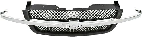 3-Piece Kit Grille Painted Gray, Includes (1) Grille Shell and Insert and (2) Headlight Bracket For 2003-2006 Chevrolet Silverado 1500 2500 3500