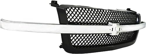 3-Piece Kit Grille Painted Gray, Includes (1) Grille Shell and Insert and (2) Headlight Bracket For 2003-2006 Chevrolet Silverado 1500 2500 3500