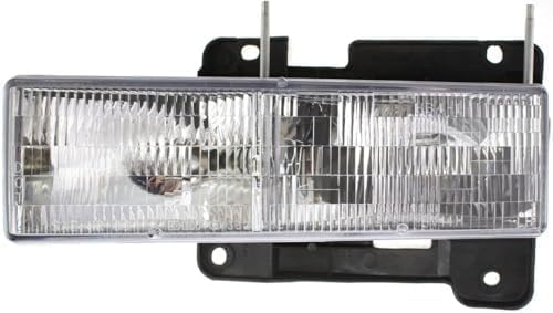 9-Piece Kit Grille, Painted Black, For Models With Sport Package and Composite Headlights, Include (1) Grille Shell and Insert, (2) Headlight, (2) Reflector, (2) Side Marker, and (2) Turn Signal Light For 1994-2000 Chevrolet C/K Series