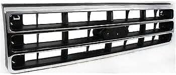 Grille Assembly, Chrome Shell with Painted Dark Silver Insert For Ford F-Series 1989-1991