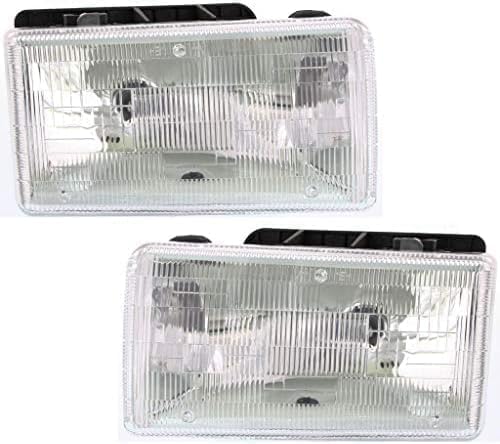 Driver and Passenger Side Halogen Headlight, OE Comparable Finish For 1991-1996 Dodge Dakota