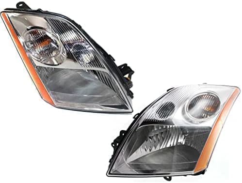 Driver and Passenger Side Halogen Headlight OE Comparable Finish, Sedan For 2007-2009 Nissan Sentra