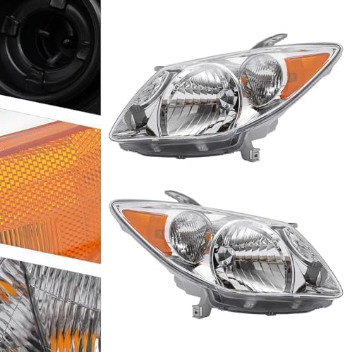 Driver and Passenger Side Halogen Headlight, OE Comparable Finish For 2005-2008 Pontiac Vibe
