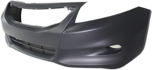 Coupe Front Primed Bumper Cover, With Fog Light Holes, Without parking aid sensor holes, Without tow hook hole, CAPA Certified For 2011-2012 Honda Accord