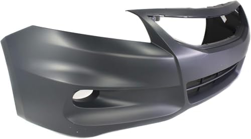 Coupe Front Primed Bumper Cover, With Fog Light Holes, Without parking aid sensor holes, Without tow hook hole, CAPA Certified For 2011-2012 Honda Accord