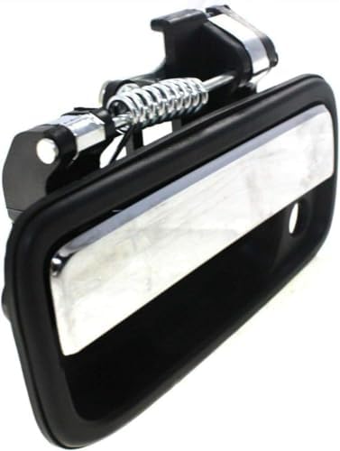 Front, Driver Side Chrome Lever with Black Bezel Exterior Door Handle, With Key Hole For 1995-2004 Toyota Tacoma