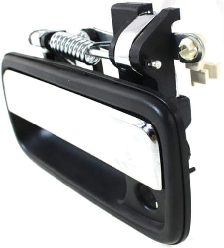 Front, Driver Side Chrome Lever with Black Bezel Exterior Door Handle, With Key Hole For 1995-2004 Toyota Tacoma