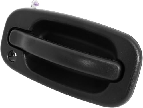 Front, Passenger Side Textured Black Bezel with Textured Black Lever Exterior Door Handle, With Key Hole For 1999-2006 Chevrolet Silverado/GMC Sierra