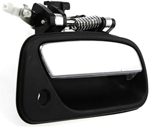 Front, Passenger Side Chrome Lever with Black Bezel Exterior Door Handle, With Key Hole For 1993-1998 Toyota T100