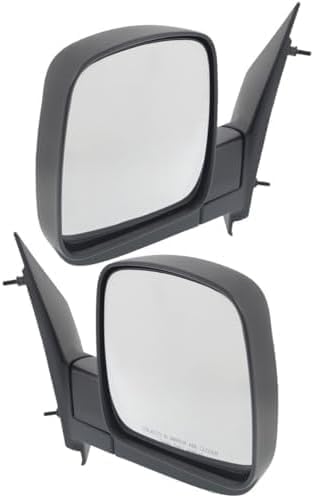 Driver and Passenger Side Mirror, Manual Adjust, Non-Heated, Manual Folding, Textured Black, No Signal Light, No Memory, No Puddle Light, No Auto-Dim, No Blind Spot Feature For 2003-2007 Chevrolet Express/Savana Van