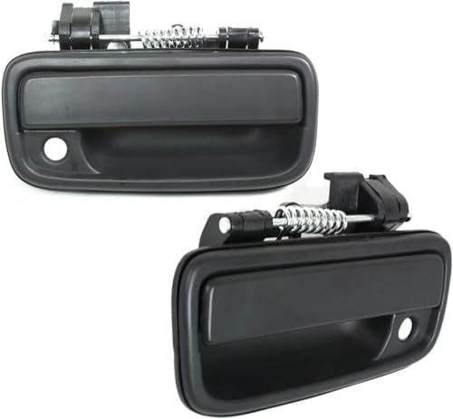 Front, Driver and Passenger Side Textured Black Exterior Door Handle, With Key Hole For 1995-2004 Toyota Tacoma