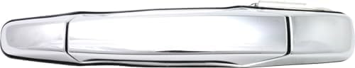 Rear, Driver Side Chrome Exterior Door Handle, Without Key Hole For 2007-2013 Chevrolet Silverado 1500 2500 3500HD