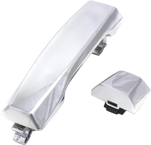 Front, Passenger Side Exterior Door Handle, Chrome, Without Key Hole, With Cover For 2004-2018 Nissan Titan