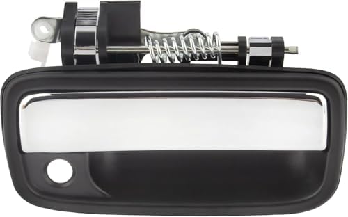 Front, Passenger Side Chrome Lever with Black Bezel Exterior Door Handle, With Key Hole For 1995-2004 Toyota Tacoma