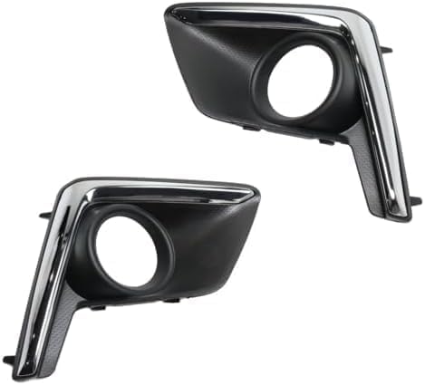 Front, Driver and Passenger Side Fog Light Trims, Textured Black For 2016-2017 Subaru Crosstrek