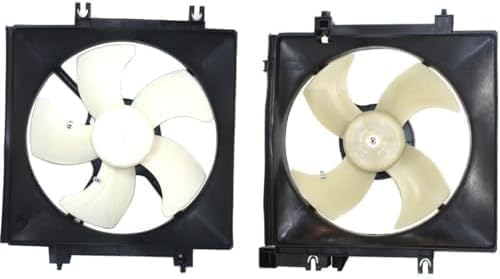 Radiator and A/C Condenser Fan - Driver and Passenger Side For 2005-2014 Subaru Legacy/Outback