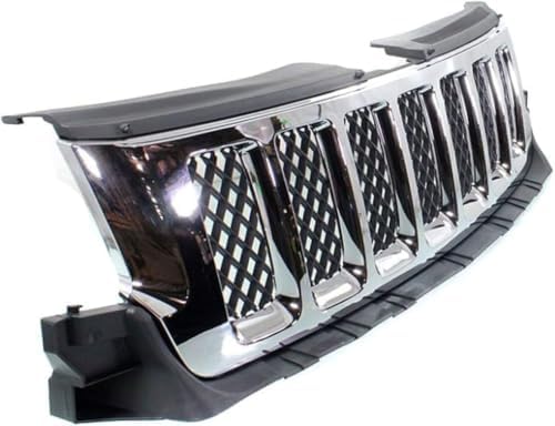 Grille, Chrome Shell with Painted Black Insert, 6 Cyl., 3.6L Engine For 2011-2013 Jeep Grand Cherokee