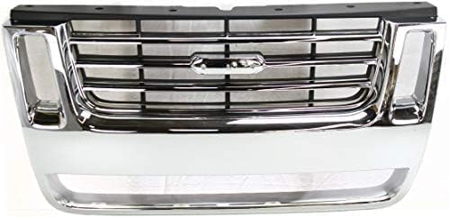 Grille Assembly, Chrome Shell with Black Insert For 2006-2010 Ford Explorer / 2007-2010 Sport Trac