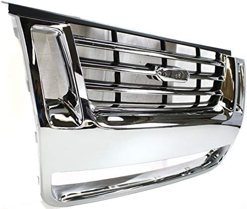 Grille Assembly, Chrome Shell with Black Insert For 2006-2010 Ford Explorer / 2007-2010 Sport Trac