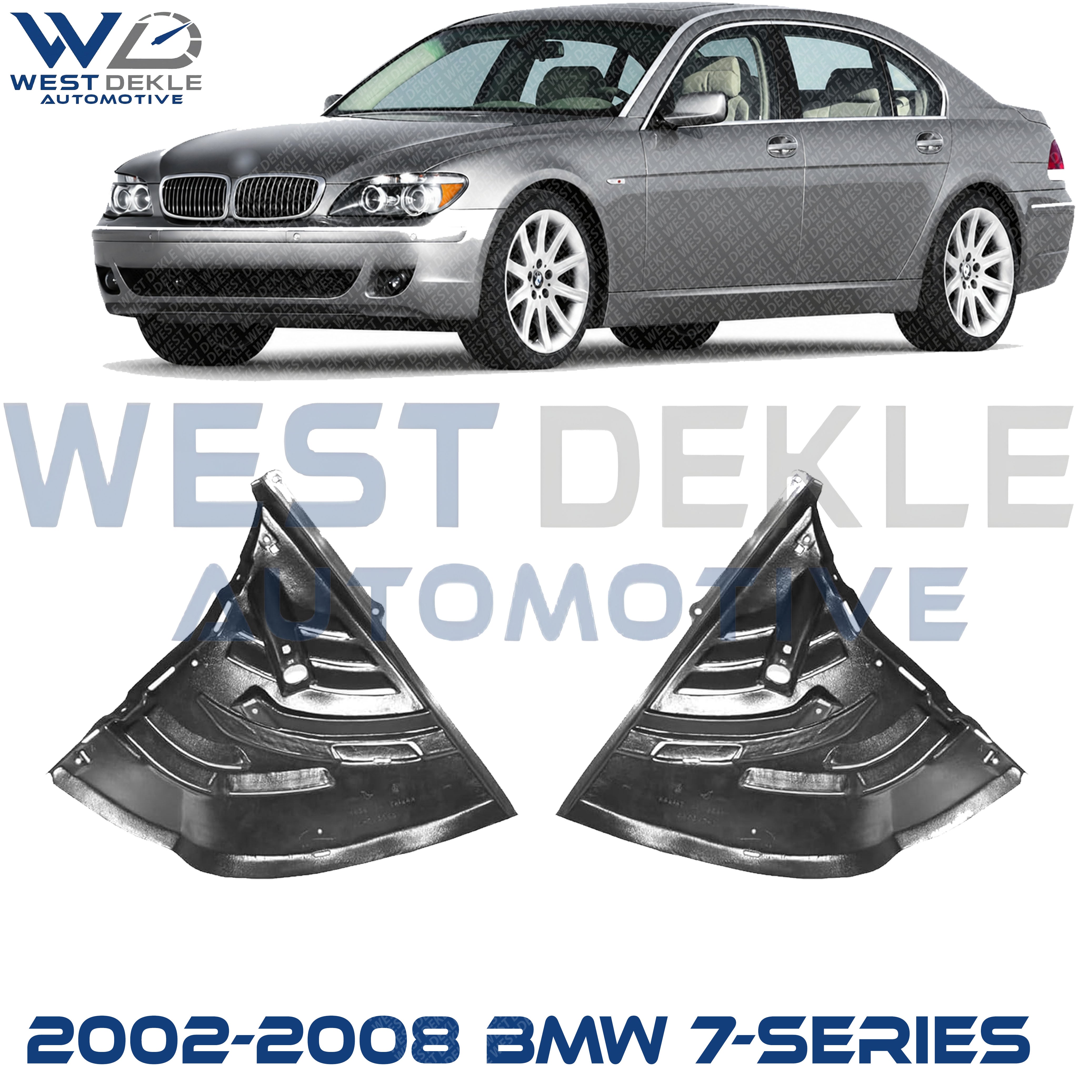 Driver and Passenger Side Engine Splash Shields, Lower, Engine Under Cover, Lower Section For 2002-2008 BMW 7-Series