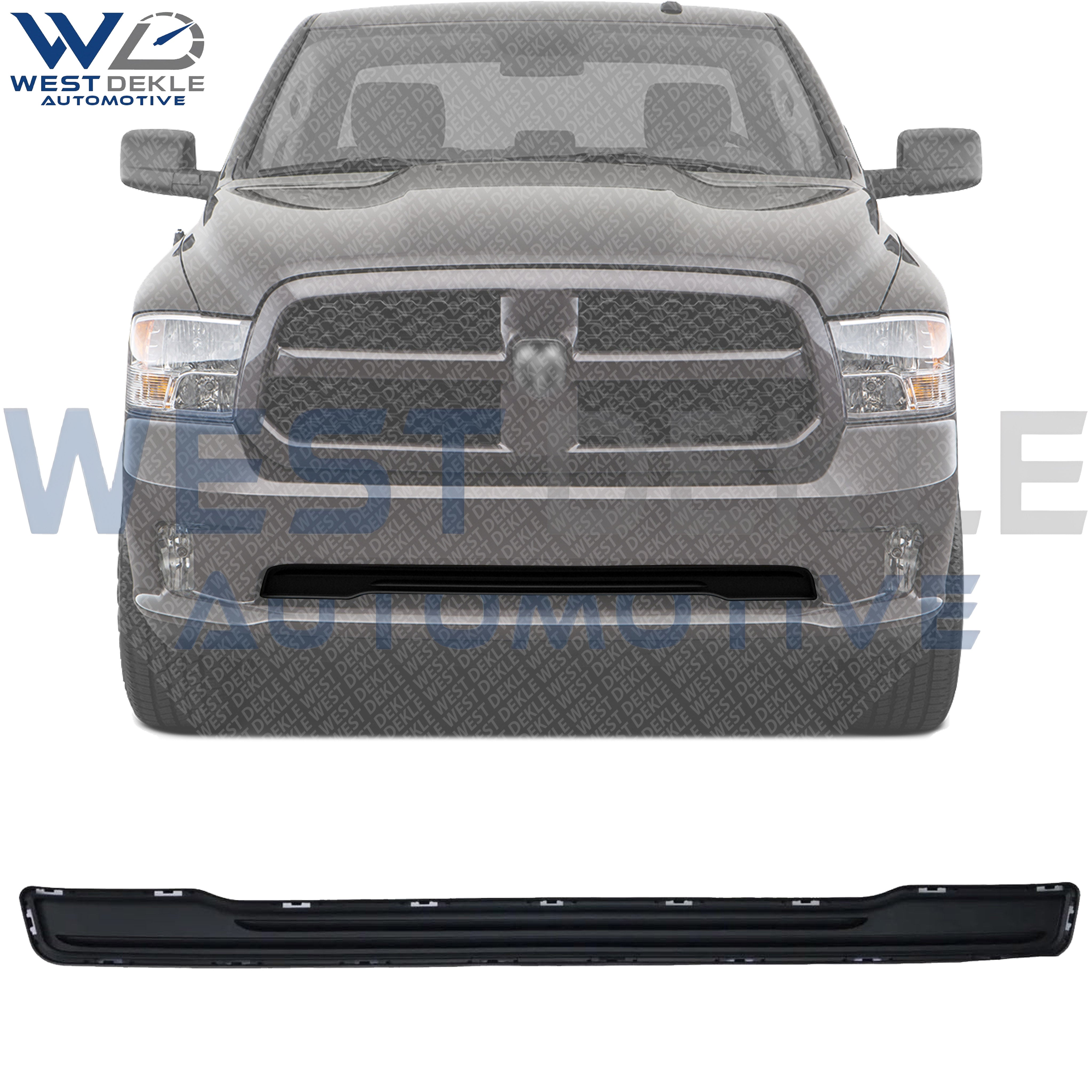 WEST DEKLE Automotive Front Bumper Grille Closeout Panel Plastic | Direct Replacement Compatible With Ram 1500 2013-2018 | OEM CH1036159 68207015AA | Vehicle-Specific Fit Truck Part