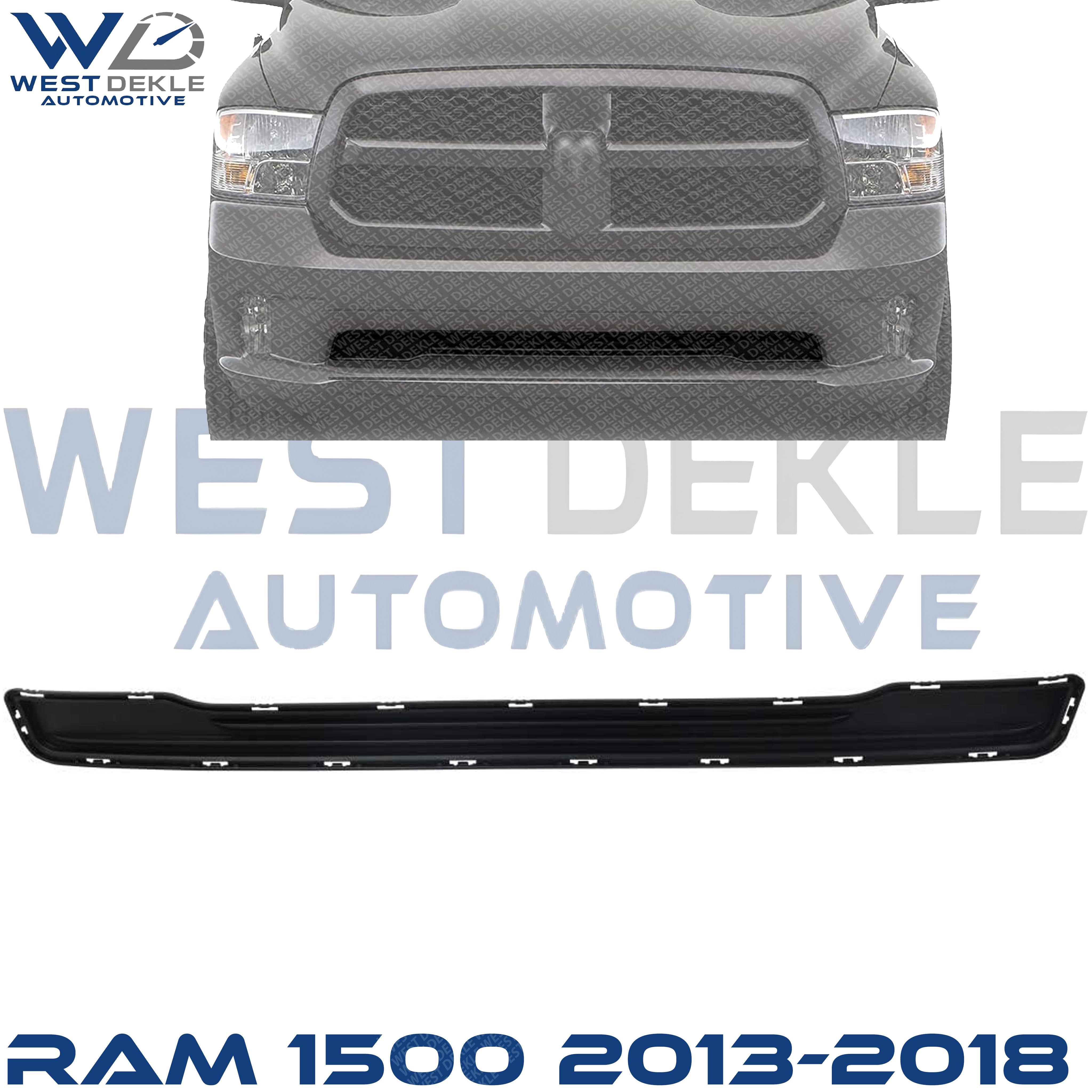 Front Bumper Grille, Black For Ram 1500 2013-2018