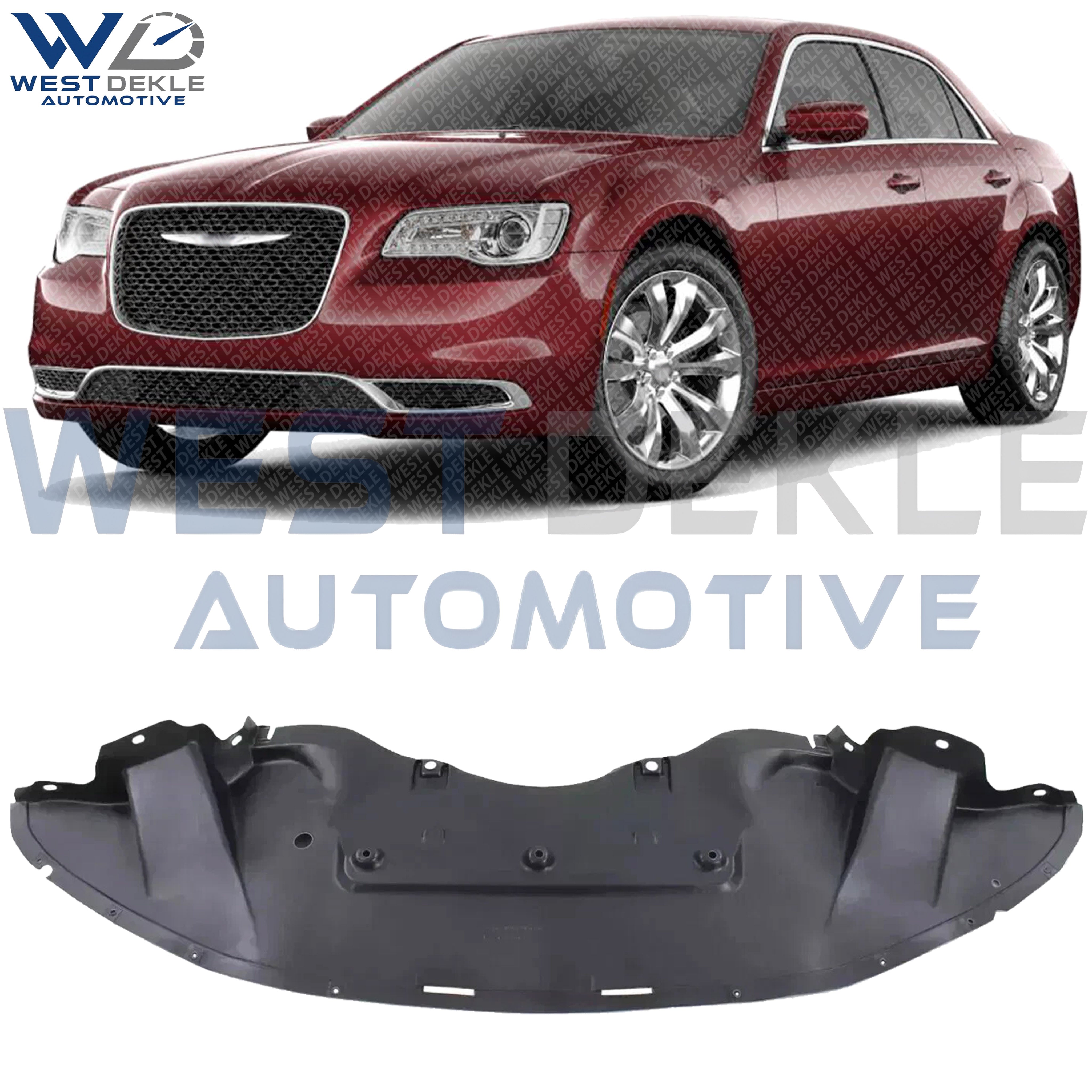 WEST DEKLE Automotive Front Engine Splash Shield Under Cover Direct Replacement for 2011-2022 Chrysler 300 | Front Engine Guard Panel Compatible with Multiple Chrysler 300 Trims | CH1228108 57010303AG