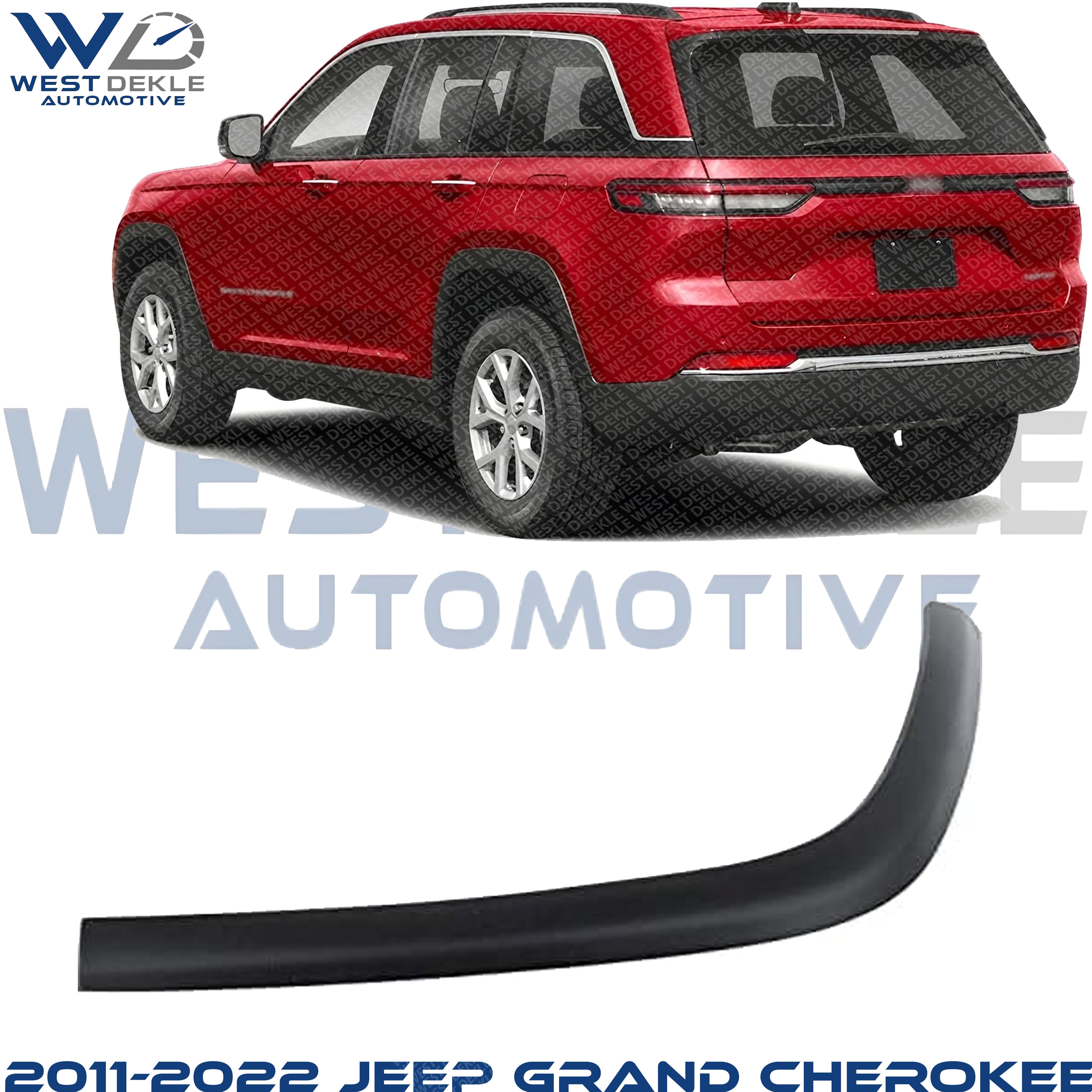 Rear, Passenger Side, Rear Section Fender Trim, Primed For 2011-2022 Jeep Grand Cherokee