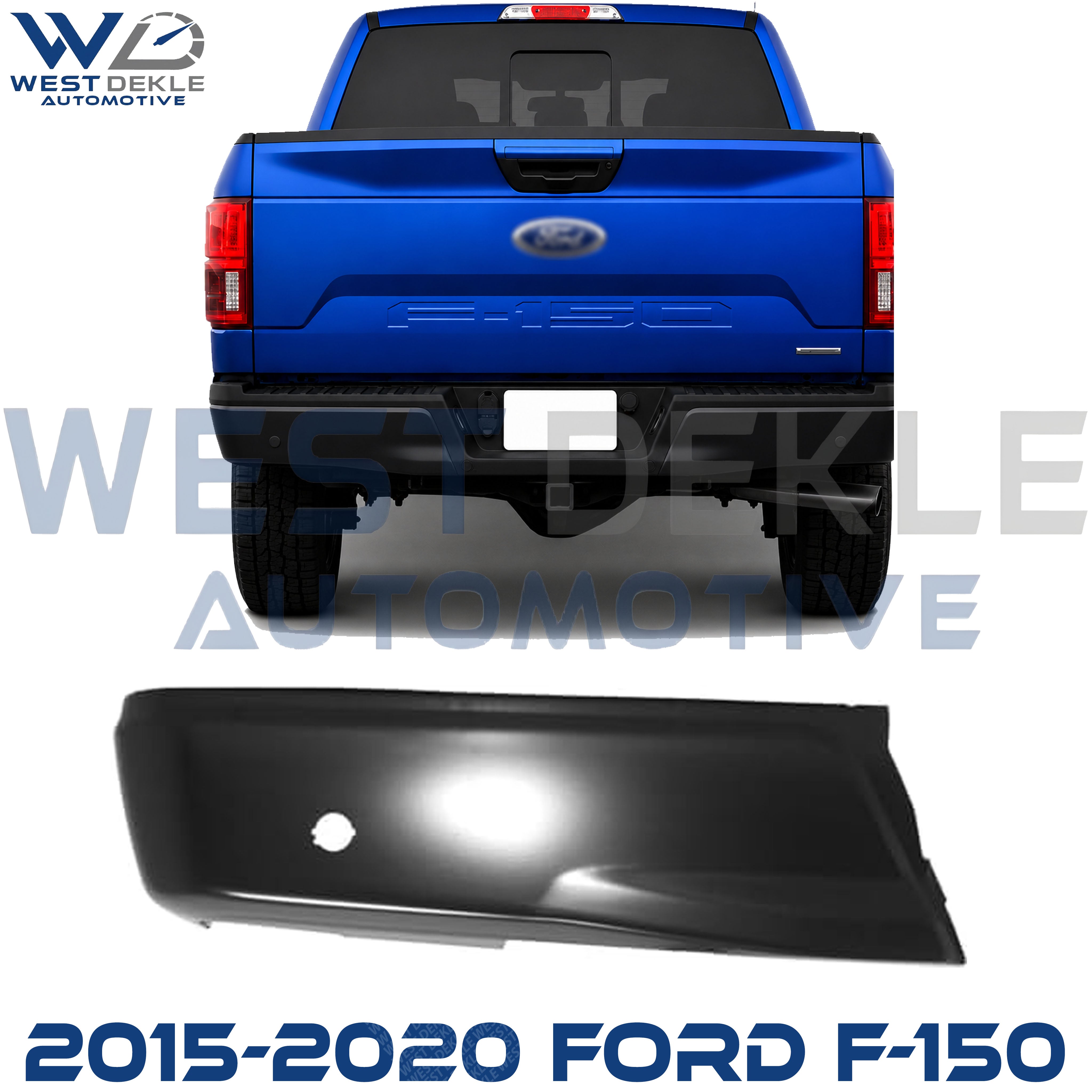 Step Bumper, Powdercoated Black Face Bar Only LH For 2015-2020 Ford F-150